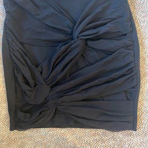 Express Twisted/Knot Detailed Skirt- w/zipper- Size 6- Black